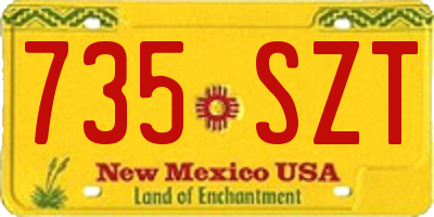 NM license plate 735SZT