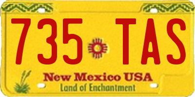 NM license plate 735TAS