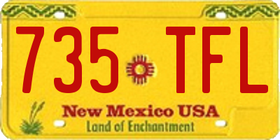 NM license plate 735TFL