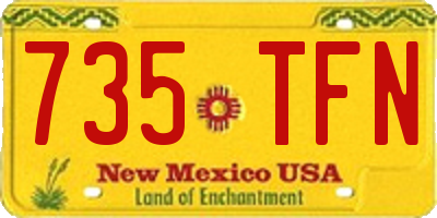 NM license plate 735TFN