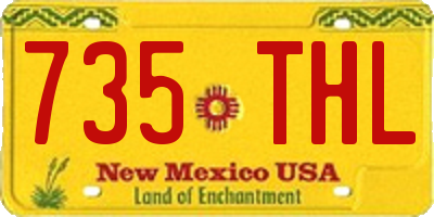 NM license plate 735THL