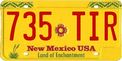 NM license plate 735TIR