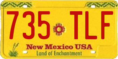 NM license plate 735TLF