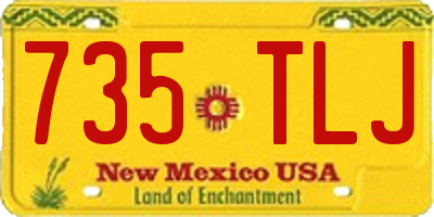 NM license plate 735TLJ