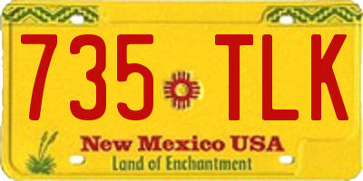 NM license plate 735TLK