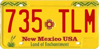 NM license plate 735TLM
