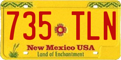 NM license plate 735TLN