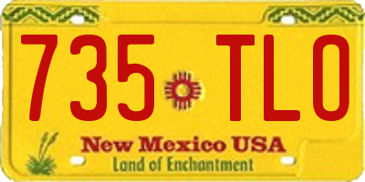 NM license plate 735TLO