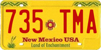 NM license plate 735TMA