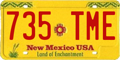 NM license plate 735TME