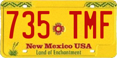 NM license plate 735TMF