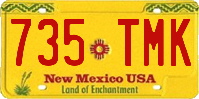 NM license plate 735TMK