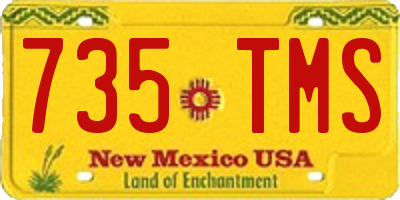NM license plate 735TMS
