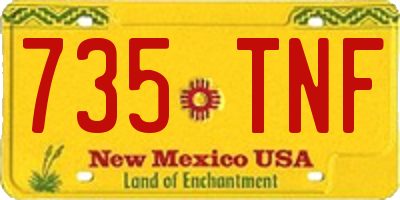 NM license plate 735TNF