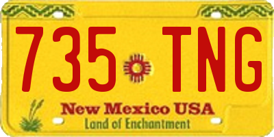 NM license plate 735TNG