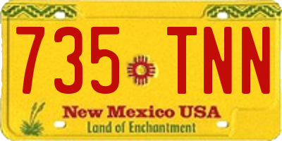 NM license plate 735TNN