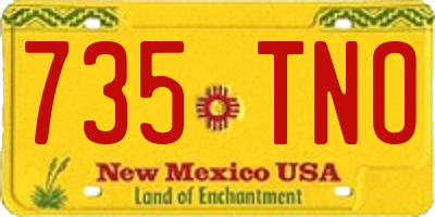 NM license plate 735TNO