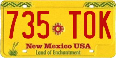 NM license plate 735TOK