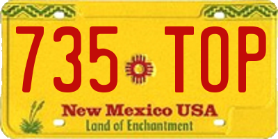 NM license plate 735TOP