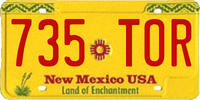 NM license plate 735TOR