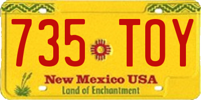 NM license plate 735TOY