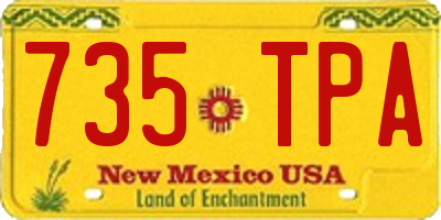 NM license plate 735TPA