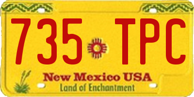 NM license plate 735TPC