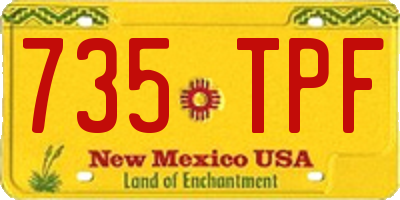NM license plate 735TPF