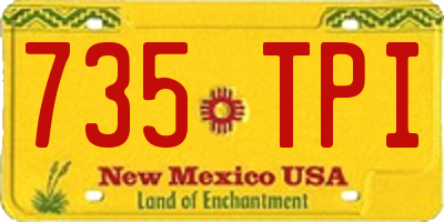 NM license plate 735TPI