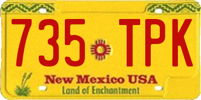 NM license plate 735TPK