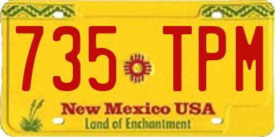 NM license plate 735TPM