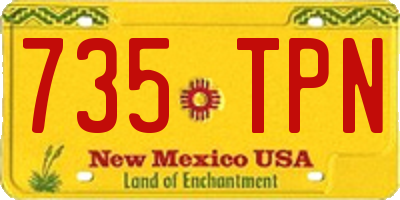 NM license plate 735TPN