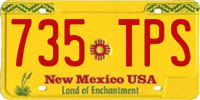 NM license plate 735TPS