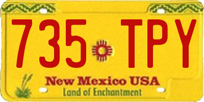 NM license plate 735TPY