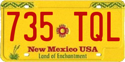 NM license plate 735TQL