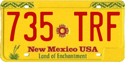 NM license plate 735TRF