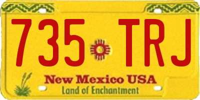 NM license plate 735TRJ