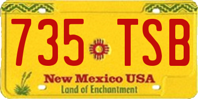 NM license plate 735TSB