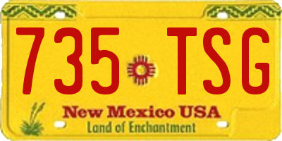 NM license plate 735TSG