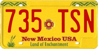NM license plate 735TSN