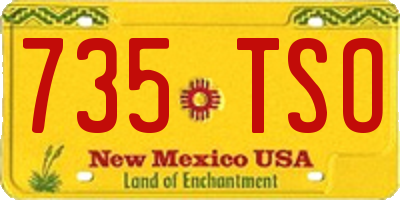NM license plate 735TSO