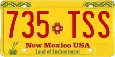 NM license plate 735TSS