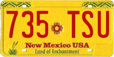 NM license plate 735TSU