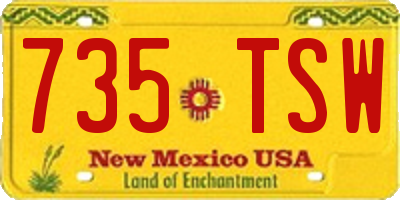 NM license plate 735TSW