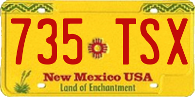 NM license plate 735TSX
