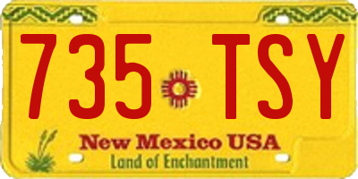 NM license plate 735TSY