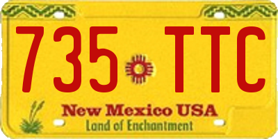 NM license plate 735TTC
