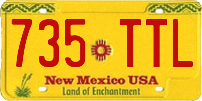 NM license plate 735TTL
