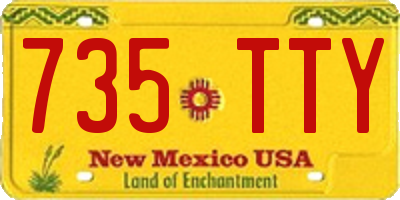 NM license plate 735TTY