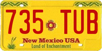 NM license plate 735TUB